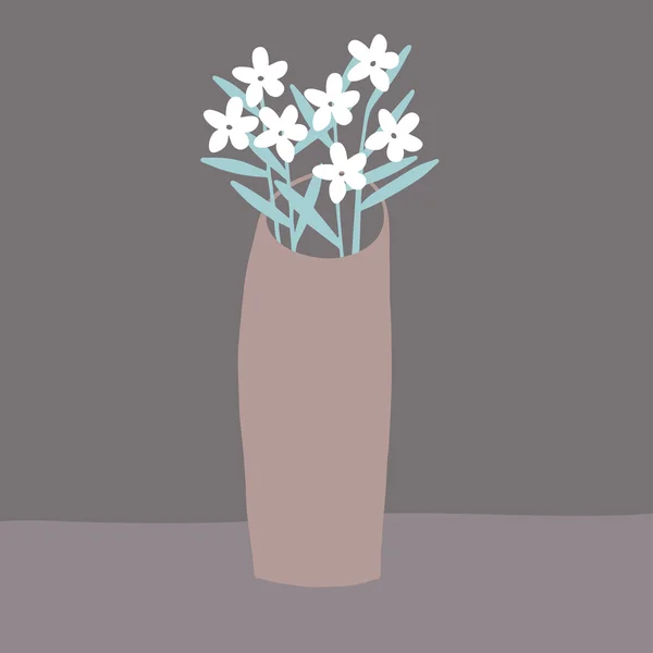 Bloemen in de vaas — Stockvector