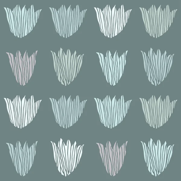 Blue tulips. Seamless vector pattern. — Stock Vector