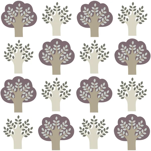 Pattern of cartoon trees — Stock Vector