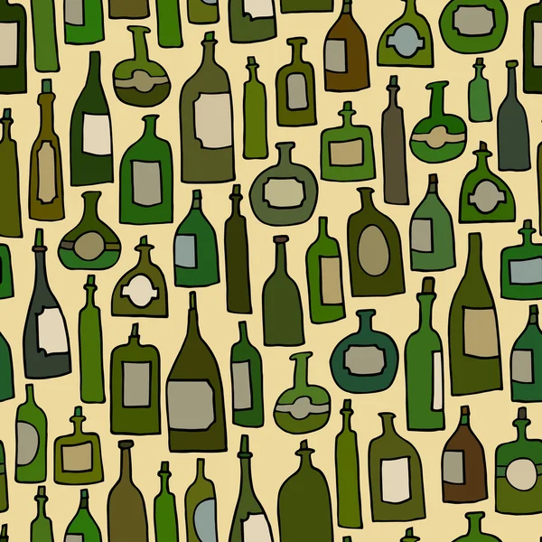 Seamless pattern with bottles — Stock Vector