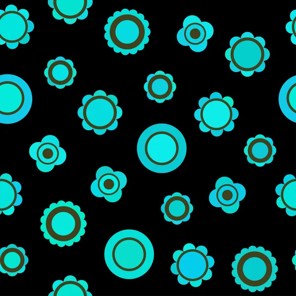 Patroon van blauwe cirkels. Floral motief — Stockvector