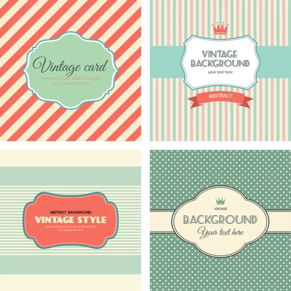 Colección de tarjetas de invitación, etiquetas vintage. ilustración vectorial . — Vector de stock