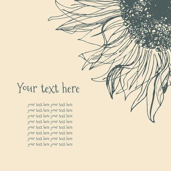 Carte d'invitation vintage avec tournesol . — Image vectorielle