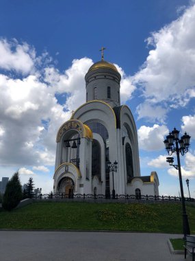 Moskova 'yı gezmek. St. George Kilisesi Zafer Parkı, Moskova, Rusya