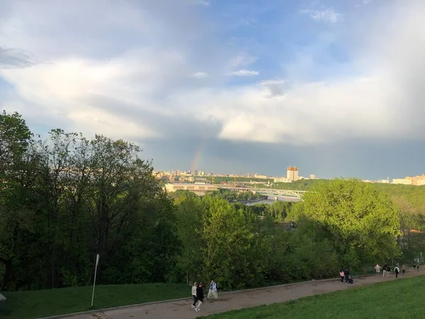 Panorama Von Moskau Mit Luschniki Stadion Und Moskauer Stadt — Stockfoto
