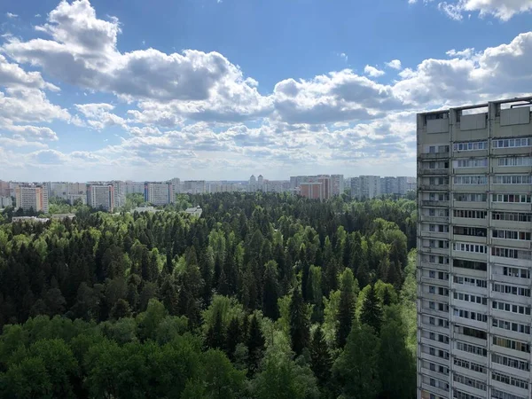 Uma Vista Para Floresta Para Cidade Verão Região Moscow — Fotografia de Stock