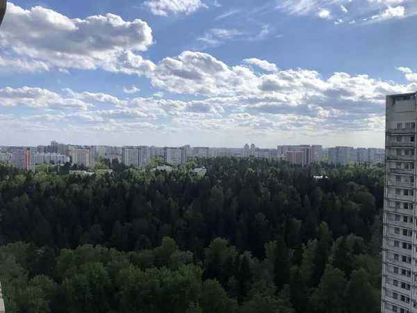 Uma Vista Para Floresta Para Cidade Verão Região Moscow — Fotografia de Stock
