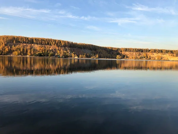 Herbstwald Dserschinski See Sonniger Abend — Stockfoto