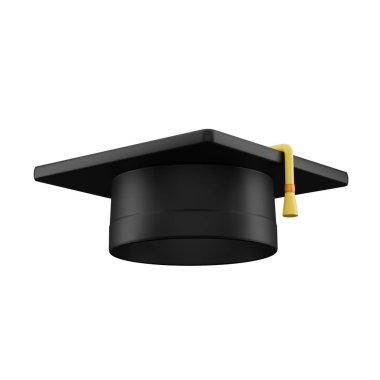 3B oluşturma, mezuniyet kapağı modeli beyaz arkaplanda izole edildi.