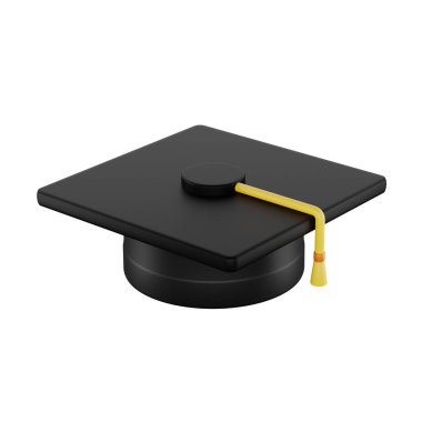 3B oluşturma, mezuniyet kapağı modeli beyaz arkaplanda izole edildi.