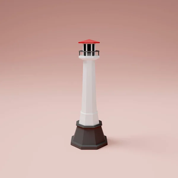 Render Illustration Lighthouse Isolated Background — 스톡 사진