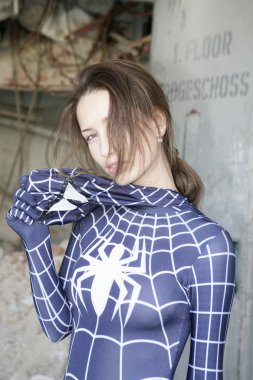 spidergirl cosplay lycra elbise modeli