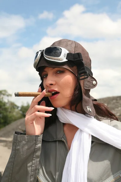 Девушка-пилот — стоковое фото