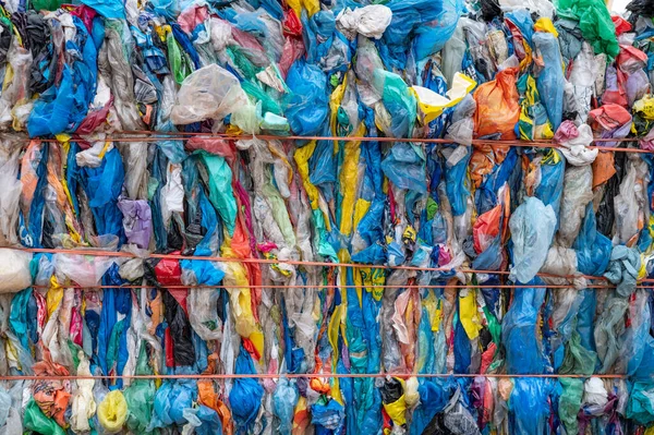 Close up shot of plastic waste at recycle center