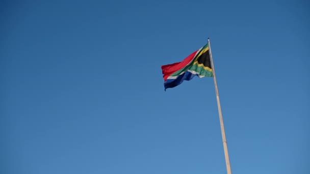 South African Flag Blowing Wind — Vídeo de Stock