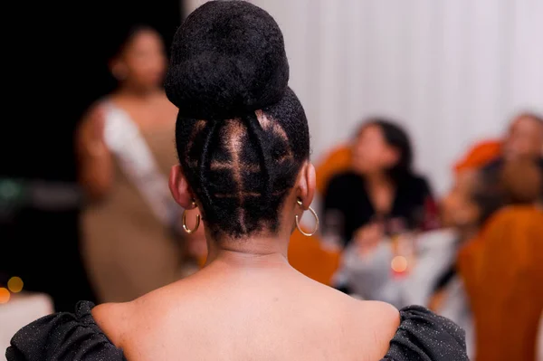 Rear View Woman Braided Hair — Stockfoto