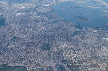 New York 'taki evlerin hava görüntüleri.
