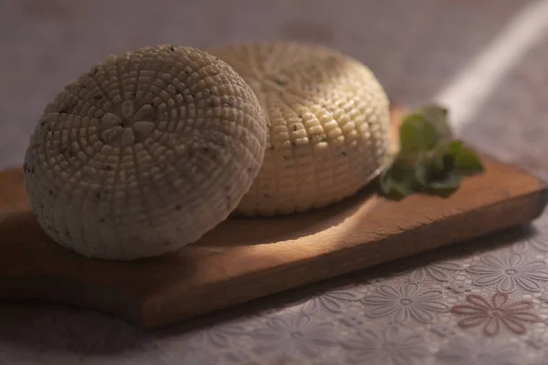 Dessert Jonge Adyghe Kaas Thuisproductie Uit Geiten Koemelk Foto Met — Stockfoto