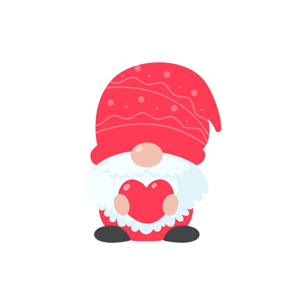 Gnome Noël Petit Gnome Portant Chapeau Laine Rouge Célébrer Noël — Image vectorielle