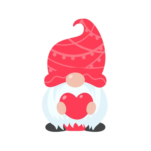 Gnome Noël Petit Gnome Portant Chapeau Laine Rouge Célébrer Noël — Image vectorielle