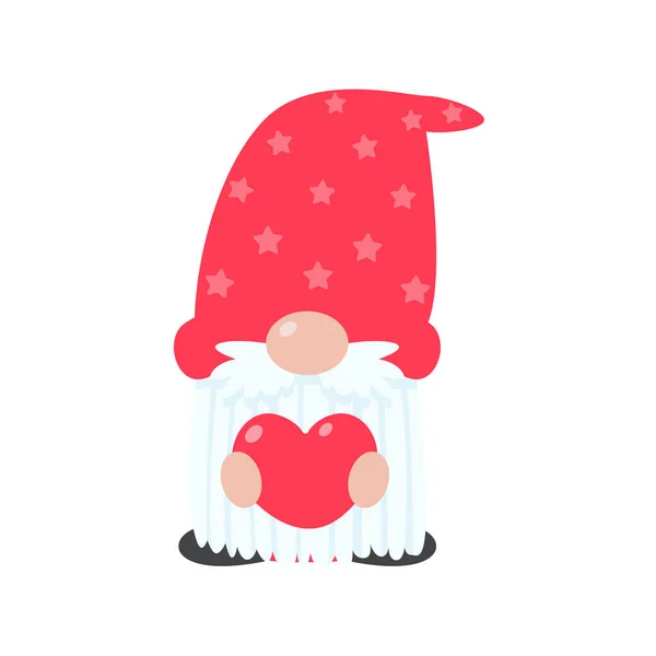 Gnome Noël Petit Gnome Portant Chapeau Laine Rouge Célébrer Noël — Image vectorielle