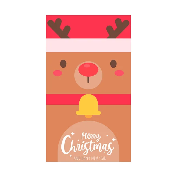 Weihnachtskarte Santa Set Weihnachtsgrußkarte Vorlage — Stockvektor