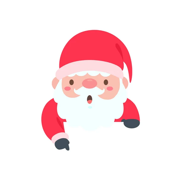 Santa Claus Cartoon Character Blank Sign Decorating Christmas Greeting Cards — Stock Vector