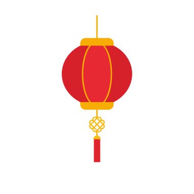 Çin Yeni Yılı için kırmızı yuvarlak Çin feneri unsuru