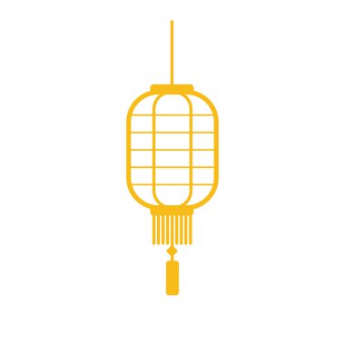 Altın fener deseni. Çin Yeni Yılı için Çin feneri silueti