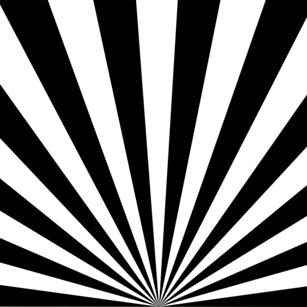 Negro Blanco Sunburst Cómic Fondo — Vector de stock