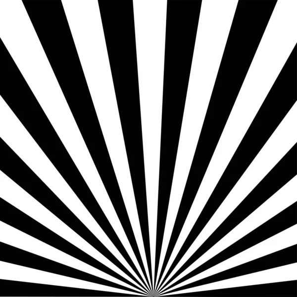 Negro Blanco Sunburst Cómic Fondo — Vector de stock