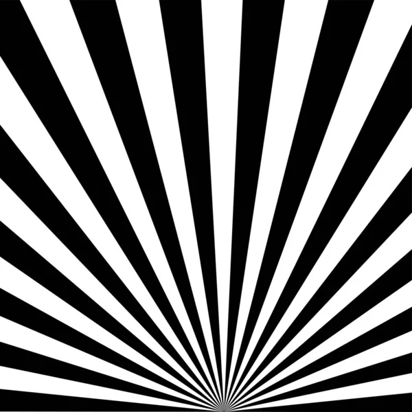 Negro Blanco Sunburst Cómic Fondo — Vector de stock