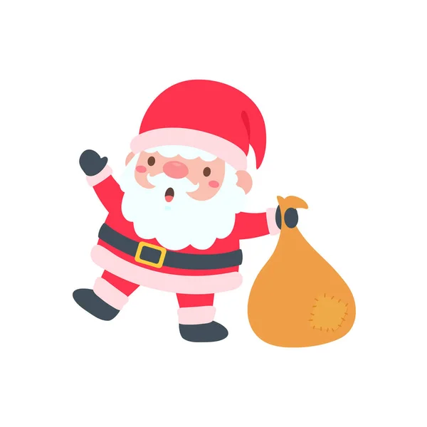 Dessin Animé Père Noël Portant Chapeau Tricoté Rouge Pour Décorer — Image vectorielle