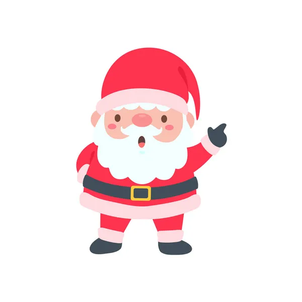 Desenho Animado Santa Vestindo Chapéu Malha Vermelho Para Decorar Cartões — Vetor de Stock