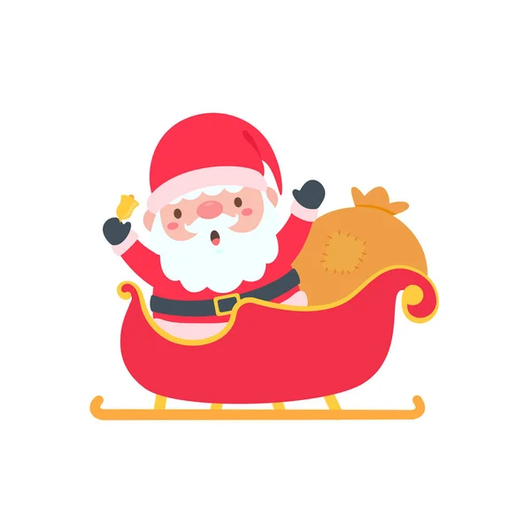 Cartoon Weihnachtsmann Mit Roter Strickmütze Zum Dekorieren Von Weihnachtsgrußkarten — Stockvektor