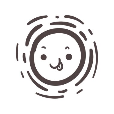 El çizimi sevimli çizgi film karakteri güneş yaz güneş radyasyonu elementini