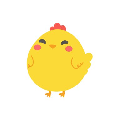 Çizgi filmdeki civciv Paskalya 'da yumurtadan çıktı. Çocuklar için tebrik kartları süsle