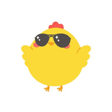 Çizgi filmdeki civciv Paskalya 'da yumurtadan çıktı. Çocuklar için tebrik kartları süsle