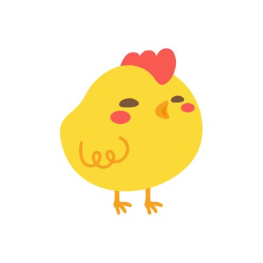 Çizgi filmdeki civciv Paskalya 'da yumurtadan çıktı. Çocuklar için tebrik kartları süsle