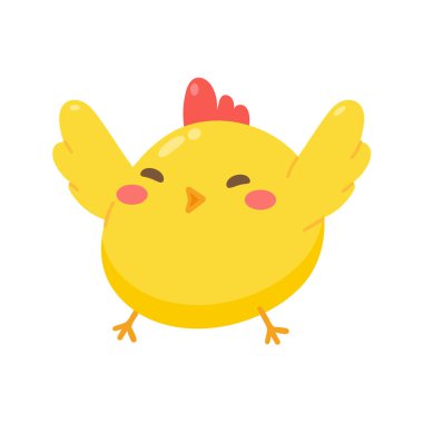 Çizgi filmdeki civciv Paskalya 'da yumurtadan çıktı. Çocuklar için tebrik kartları süsle