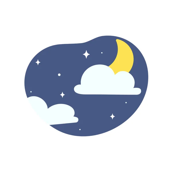 Vecteur Icônes Jour Soleil Nuageux Pendant Journée Clair Lune Dans — Image vectorielle