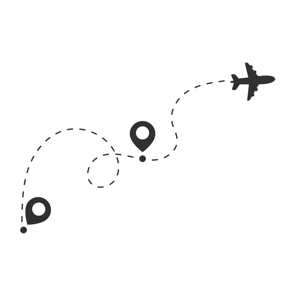 Дорога Літаком Пін Карті Світу Подорожує Ідеями — стоковий вектор
