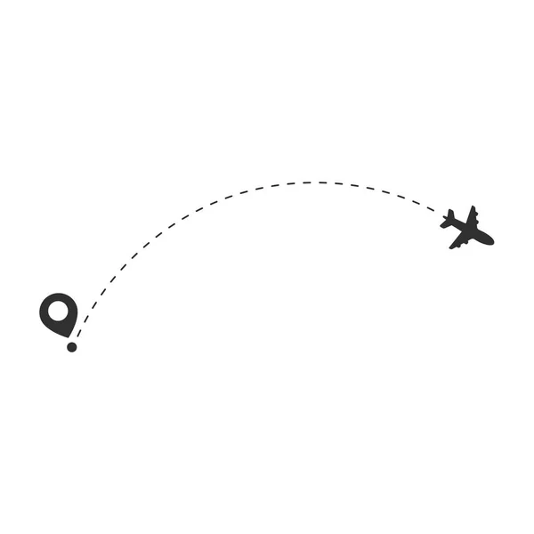 Самолет Путешествия Маршрут Pin Карте Мира Путешествия Идеи — стоковый вектор