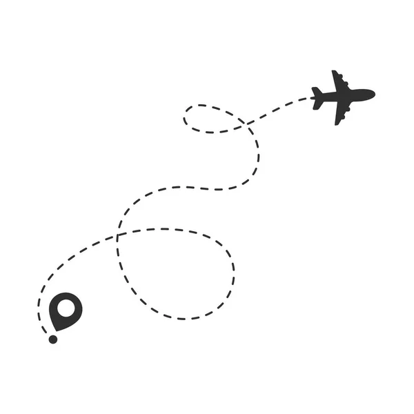 Самолет Путешествия Маршрут Pin Карте Мира Путешествия Идеи — стоковый вектор