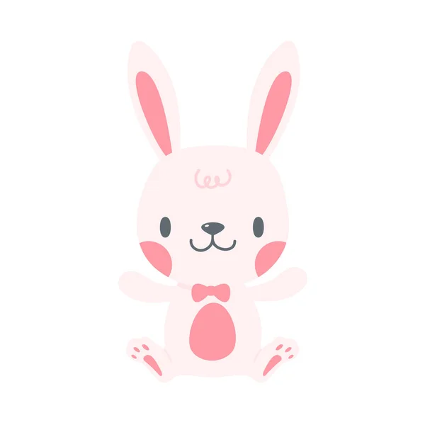 Little Rabbit Emerges Hole Cartoon Decorative Card Children — Stock Vector