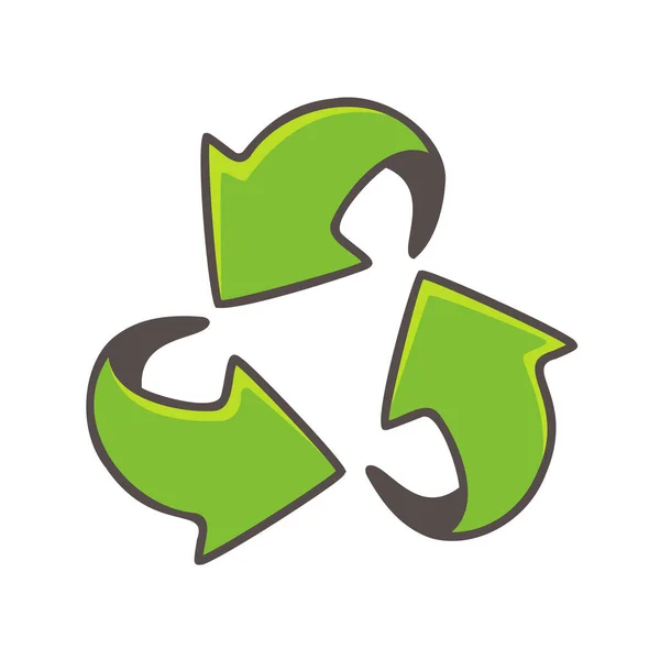 Dessin Main Triangulaire Tourbillon Flèche Concept Recyclage — Image vectorielle