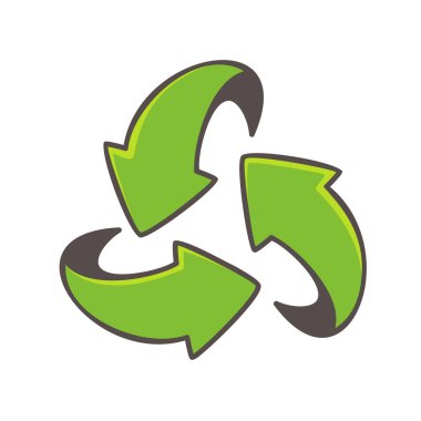 El çizimi üçgen girdap ok geri dönüşüm kavramı