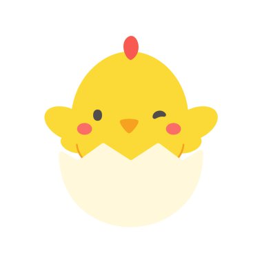 Çizgi filmdeki civciv Paskalya 'da yumurtadan çıktı. Çocuklar için tebrik kartları süsle