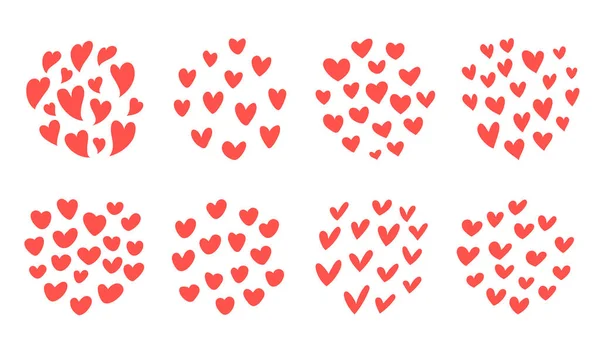 Красные Сердца Любви Украшению Валентинки — стоковый вектор