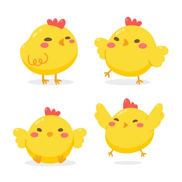 卡通小鸡复活节孵蛋 为儿童装饰贺卡 — 图库矢量图片